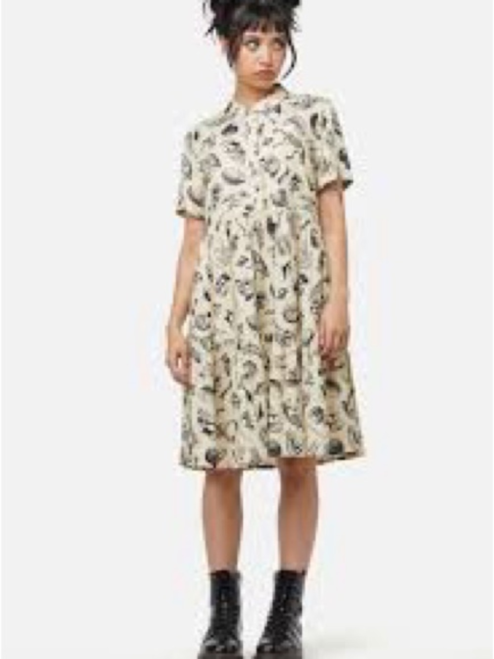 ModCloth Dangerfield Body Fossils Tiered Collared Dress